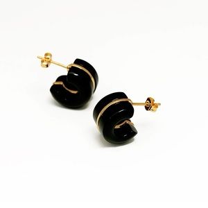 Onyx earrings, black hoop earrings, onyx hoop earrings